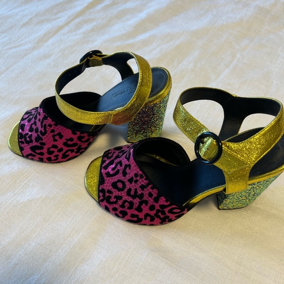 Sparkle Multi-colored Bock Heels - Picture 4 of 4